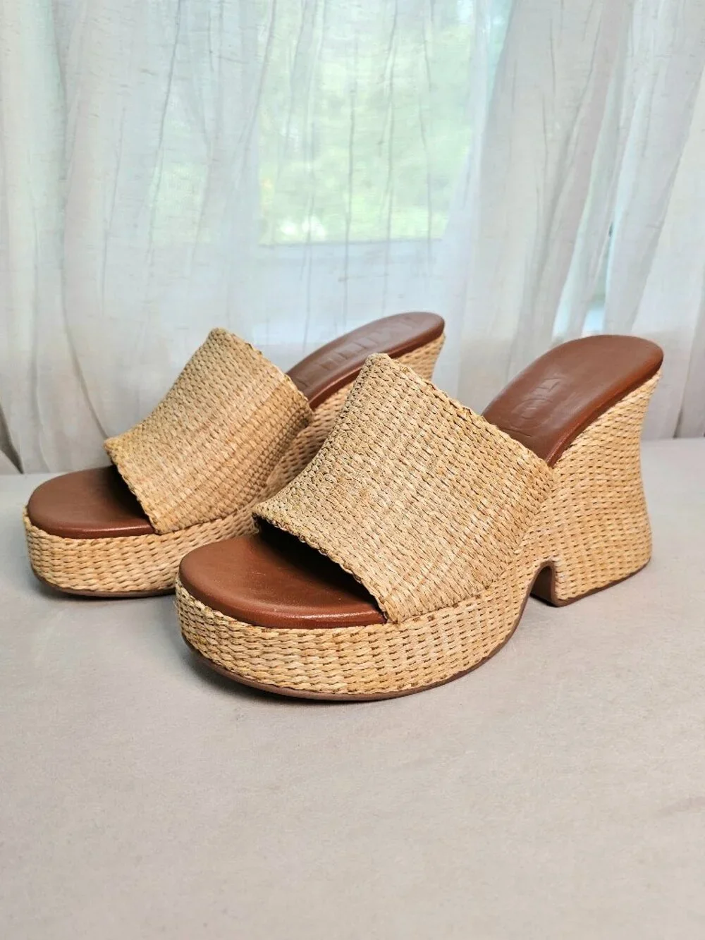 Simon Miller x Mango Raffia Platform Sandals Natural EU 40 NIB